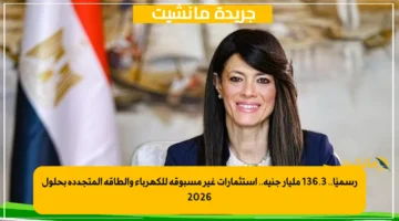 رسميًا.. 136.3 مليار جنيه.. استثمارات غير مسبوقة للكهرباء والطاقة المتجددة بحلول 2026 1